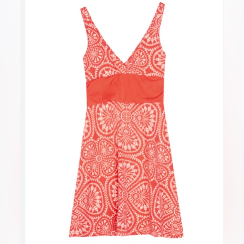 Patagonia Size Medium Margot Sun Tank Dress Organic Cotton Orange Coral Floral